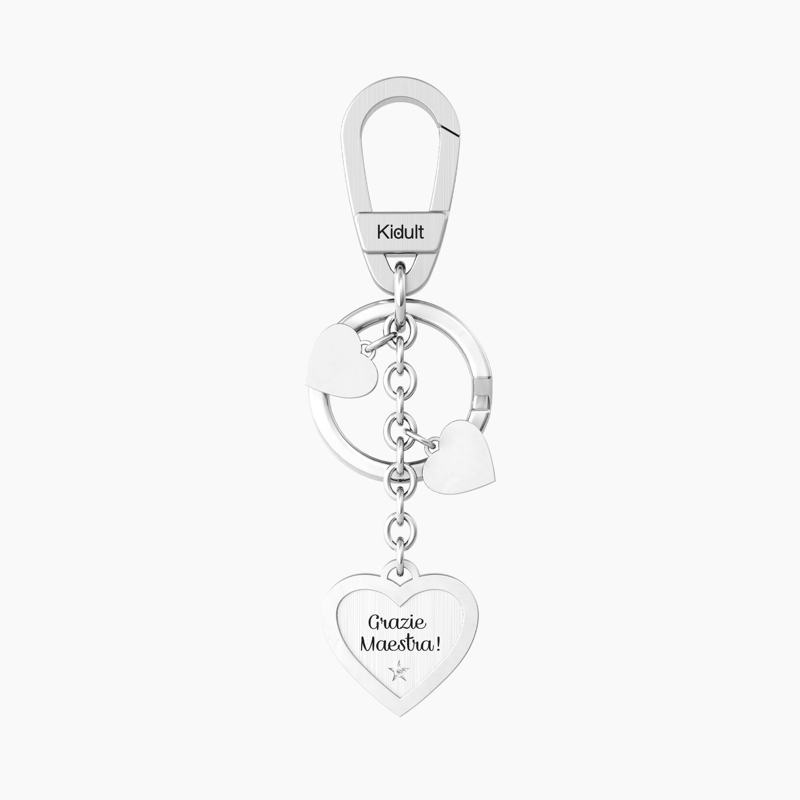 Steel Keyring With Heart Pendants Kidult 781012