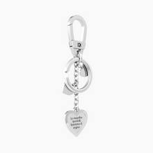 Load image into Gallery viewer, Steel Keyring With Heart Pendants Kidult 781012
