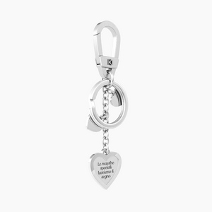 Steel Keyring With Heart Pendants Kidult 781012