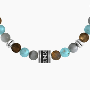Pulsera De Hombre Elástica Con Piedras Multicolor Kidult 732179