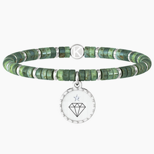 Bracciale Da Donna Con Cilindri In Diaspro Verde Kidult 732008