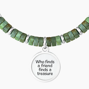Bracciale Da Donna Con Cilindri In Diaspro Verde Kidult 732008