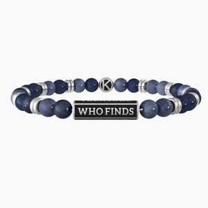 Pulsera de Hombre con Esferas de Dumortierita Azul Kidult 732048