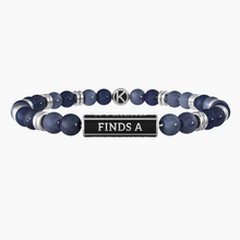 Cargar imagen en el visor de la galería, Pulsera de Hombre con Esferas de Dumortierita Azul Kidult 732048
