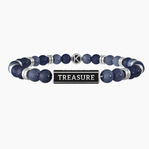 Pulsera de Hombre con Esferas de Dumortierita Azul Kidult 732048