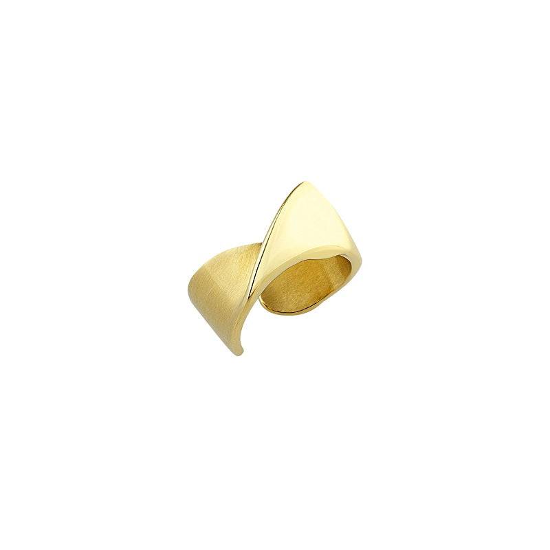 Anello da donna in acciaio dorato Breil RETWIST TJ3472