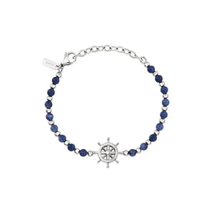 Bracciale da uomo in acciaio e sodalite Breil SOUNDWAVE TJ3587