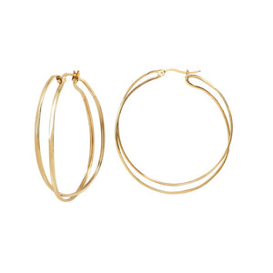 Orecchini da donna in acciaio dorato Breil Lightline TJ3676