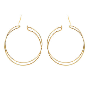Orecchini da donna in acciaio dorato Breil Lightline TJ3676