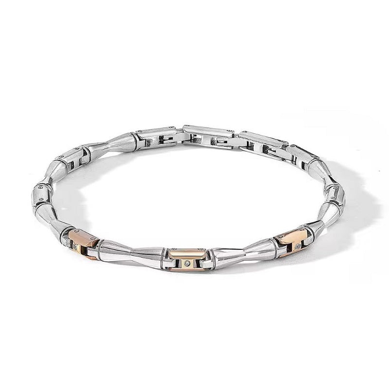 Brazalete de acero para hombre Comete Bamboo UBR 1114