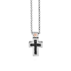 Collana da Uomo In Argento 925 Con Croce In Spinello Comete UGL 297