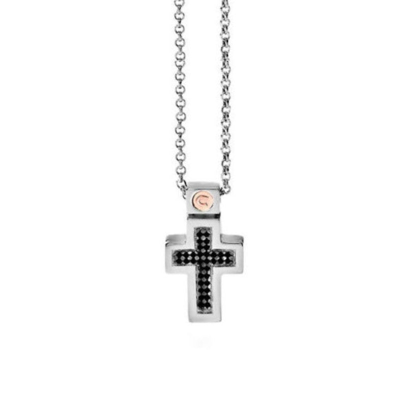 Collana da Uomo In Argento 925 Con Croce In Spinello Comete UGL 297