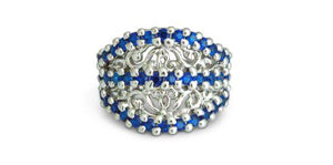 Anello La Bella Stagione in Argento 925 Maestro Riverso AnSt01/Blu misura 16