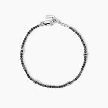 Cargar imagen en el visor de la galería, Pulsera de tenis para hombre en plata con inserciones cuadradas GENTLEMAN Mabina 533821
