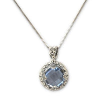 Cargar imagen en el visor de la galería, Collana da donna in argento 925 Maestro Riverso Cumeja topazio azzurro Cmj01/Ta
