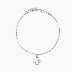 Bracciale bimba in argento con quadrifoglio e zirconi CERCAMI Mabina 533781