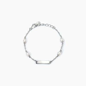 Bracciale bimba personalizzabile in argento con perle BABY Mabina 533784