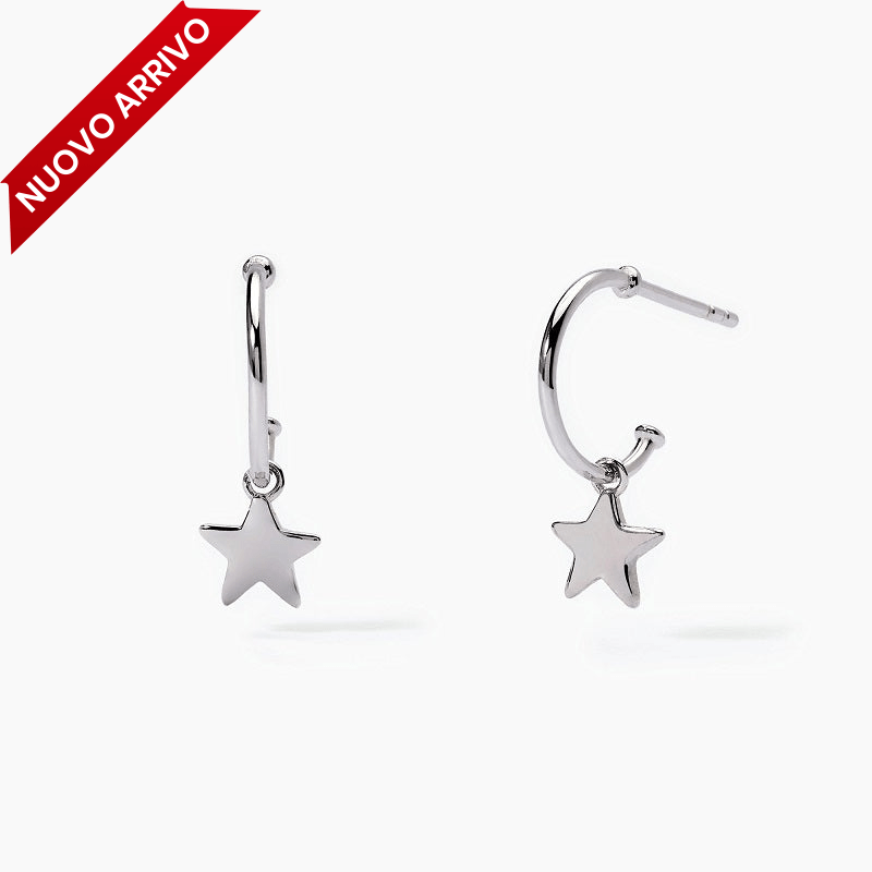Orecchini bimba in argento con cerchio e stellina STELLA STELLINA Mabina 563694