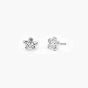 Silver lobe earrings for girls with flowers FORGET ME NOT Mabina 563614