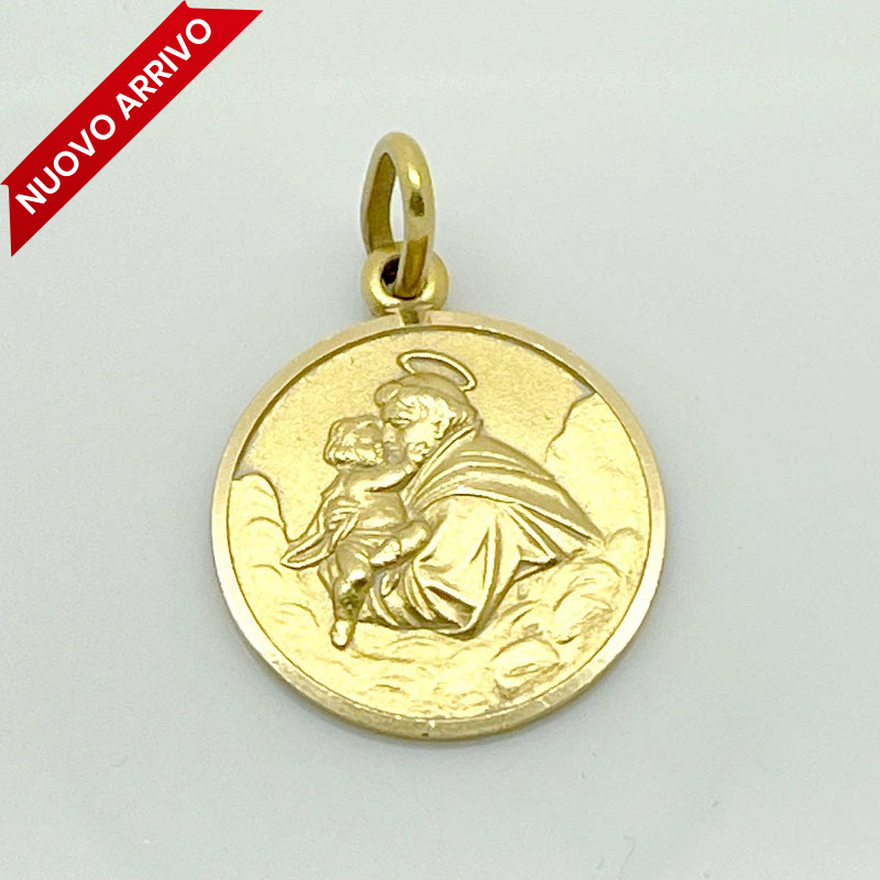 18kt gold pendant with St. Anthony medal