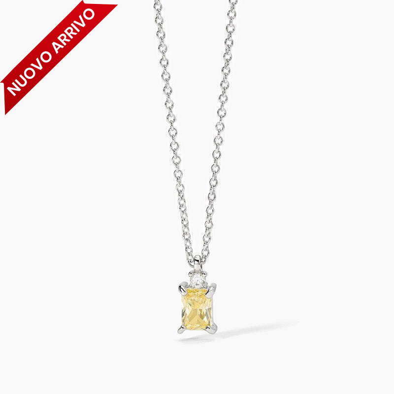 Collana da donna in argento con zircone Lemon BATTITO Mabina 553650