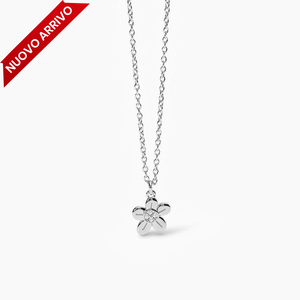 Silver girl necklace with pendant flower FORGET ME NOT Mabina 553551