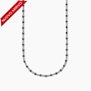 Collana da uomo in argento con zirconi neri SKYLINE Mabina 553580