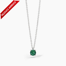 Carica l&#39;immagine nel visualizzatore di Gallery, Collana da donna in argento con smeraldo sintetico SHINY Mabina 553670
