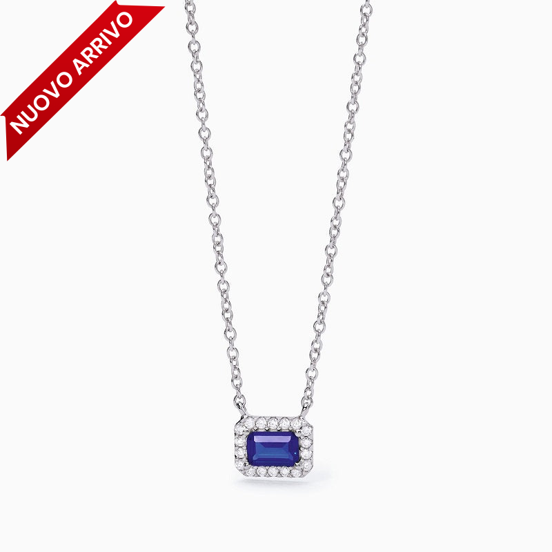 Collana da donna in argento con zaffiro sintetico COOL OR RÉTRO? Mabina 553596