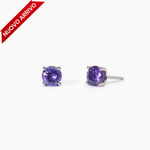 Orecchini da donna in argento con zirconi viola SHINY Mabina 563741