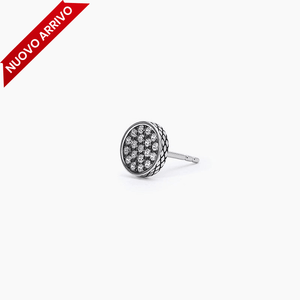 Single men's earring in silver with pavè MONOMANIA Mabina 563627