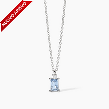 Load image into Gallery viewer, BATTITO Mabina women&#39;s necklace in silver with synthetic aquamarine 553648
