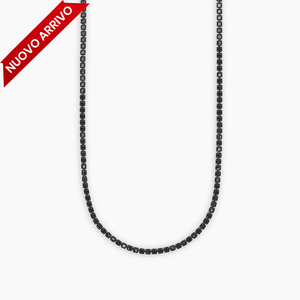 Men's tennis necklace with black zircons MINI TENNIS Mabina 553578
