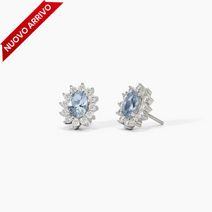 Orecchini da donna in argento con acquamarina sintetica COOL OR RÉTRO? Mabina 563714