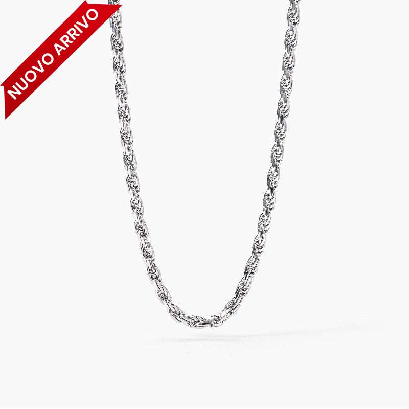 Collana da uomo in argento con catena corda EVERY DAY Mabina 553630