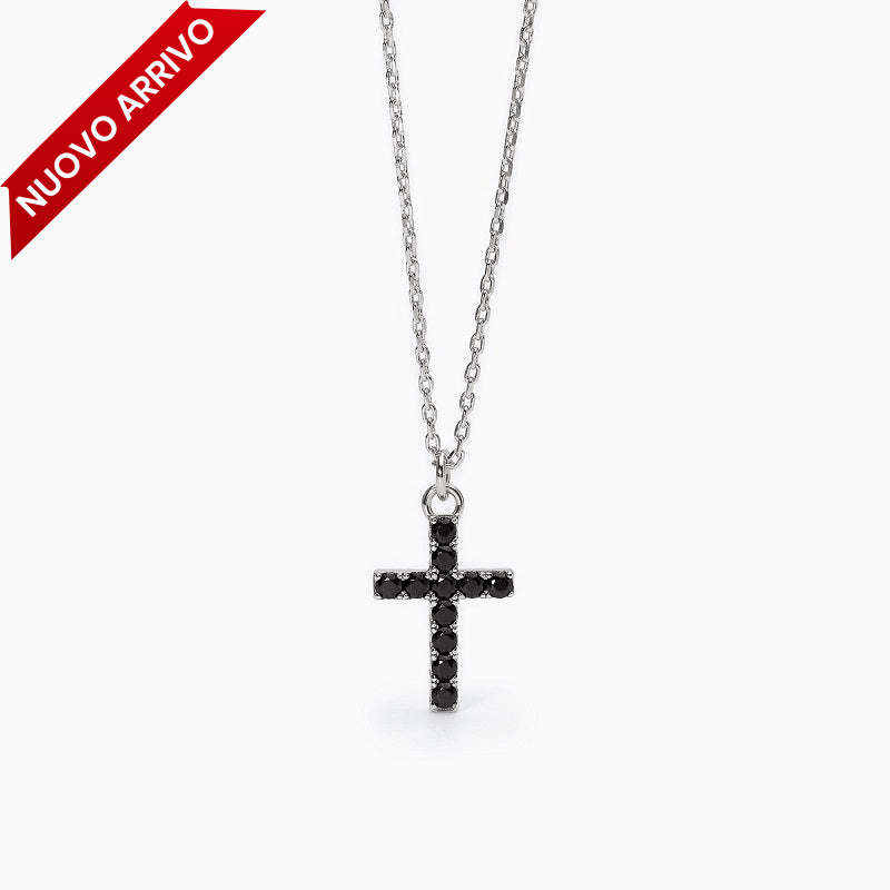 Men's silver necklace with MYSTICAL cross pendant Mabina 553576