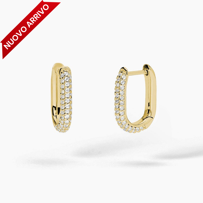 Orecchini ovali da donna in argento dorato COUTURE Mabina 563731