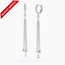 Carica l&#39;immagine nel visualizzatore di Gallery, Orecchini da donna a cerchio in argento con catenine pendenti SCINTILLA Mabina 563589
