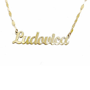 Women's name necklace in gold-plated silver