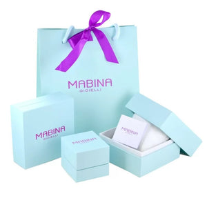 Women's earrings in silver with infinity and aquamarine ENDLESS Mabina 563746