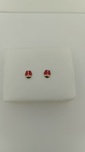 Load and play video in Gallery viewer, 18Kt yellow gold Ladybug earrings with enamel 72028
