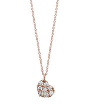 Load image into Gallery viewer, AGZ 377 Rose gold necklace with heart with Ambrosia zircons.
