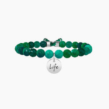 Carica l&#39;immagine nel visualizzatore di Gallery, Bracciale da donna elastico in acciaio e agata verde Kidult 231530

