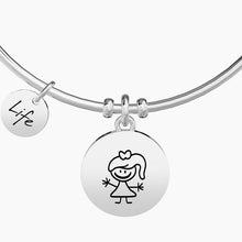 Carica l&#39;immagine nel visualizzatore di Gallery, Bracciale da donna in acciaio ciondolo tondo GIRL Kidult 231570
