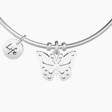 Cargar imagen en el visor de la galería, Pulsera rígida Kidult Butterfly de acero para mujer 231591
