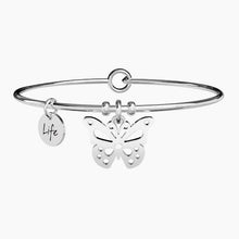 Cargar imagen en el visor de la galería, Pulsera rígida Kidult Butterfly de acero para mujer 231591
