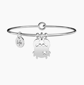 Kidult 231595 Crab pendant steel bracelet for women