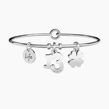 Load image into Gallery viewer, Kidult 231626 13- and four-leaf clover-shaped steel bracelet for women
