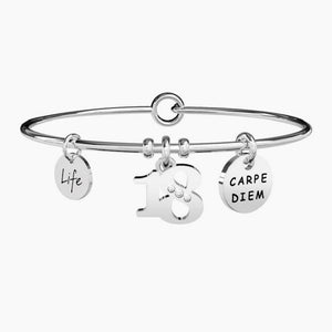 Kidult 231628 18th-shaped pendant steel bracelet for women
