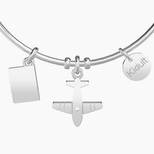 Carica l&#39;immagine nel visualizzatore di Gallery, Bracciale da donna in acciaio ciondolo Aereo e passaporto Kidult 231641
